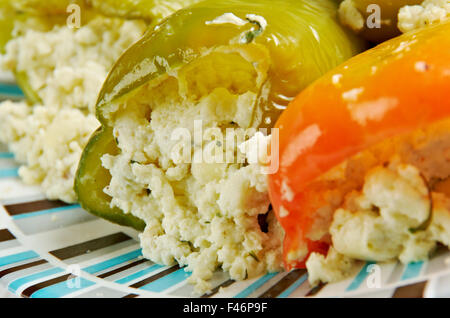 Paprika Paprika gefüllt mit Käse Stockfoto