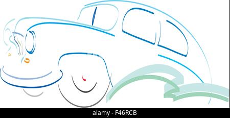 Retro-Auto Symbol Design Silhouette im Vektor Stock Vektor