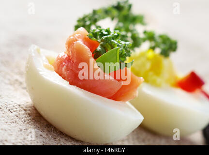 gefüllt mit Lachs, Pastete Stockfoto