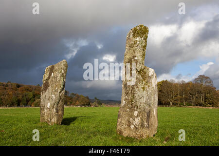 Stehenden Steinen in Kilmartin Glen, Argyll and Bute, Scotland, United Kingdom Stockfoto