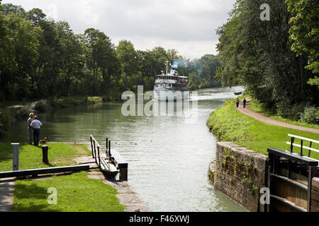 Dampfschiff, Göta Kanal, Schweden. Stockfoto