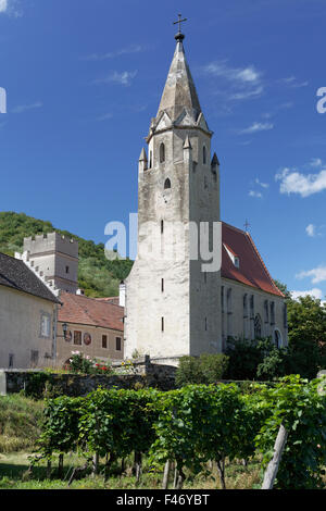 Wehrkirche St. Sigismund, Schwallenbach bei Spitz an der Donau, Wachau, Waldviertel, Niederösterreich, Österreich Stockfoto