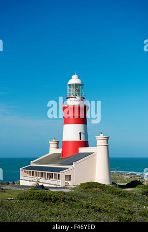 Leuchtturm am Cape Agulhas, dem südlichsten Punkt Afrikas, Western Cape, Südafrika Stockfoto