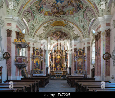 Pfarrei Kirche St. Michael, Innenaufnahme, Innichen, Südtirol, Trentino-Alto Adige, Italien Stockfoto