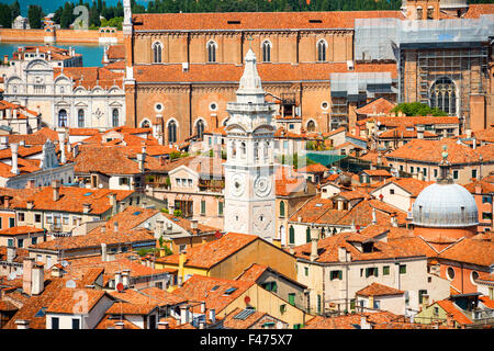 Venedig-Dächer von oben Stockfoto