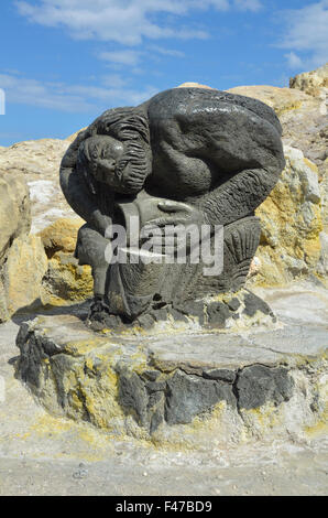 Skulptur aus vulkanischem Gestein, auf Vulcano Insel, Äolischen Inseln, Sizilien, Italien, Europa Stockfoto