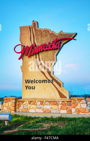 Minnesota begrüßt Sie Zeichen Stockfoto