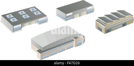 Vektor industrielle Gebäude und Fabriken Stock Vektor