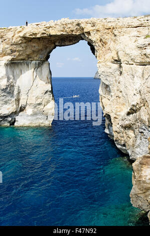 Azur Windwow, Zerka Tor, Gozo, Malta, Süd-Europa, Mittelmeer Stockfoto