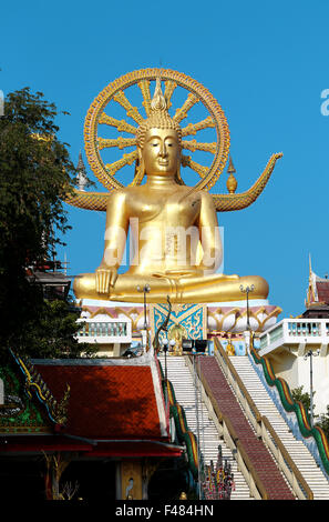 Statue eines buddhistischen Mönches sitzen im Lotussitz Stockfoto