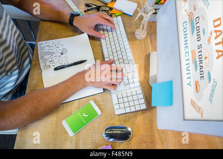 Zusammengesetztes Bild des Stadtbildes mit Brainstorming Stockfoto