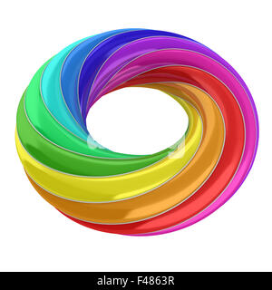 3D abstrakte Form - Regenbogen ring Stockfoto