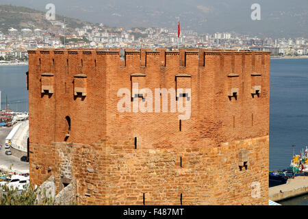 Roter Turm Kizil Kule in Alanya in der Türkei Stockfoto