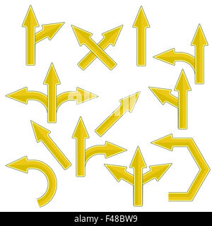 Gelbe Pfeile Stockfoto