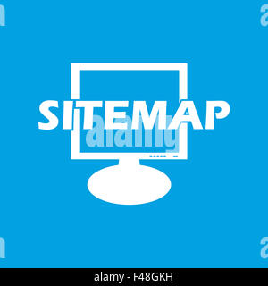 Sitemap weiße Symbol Stockfoto