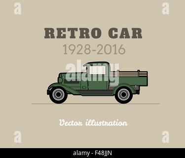 Retro-pickup, LKW Auto, Vintage-Kollektion Stock Vektor