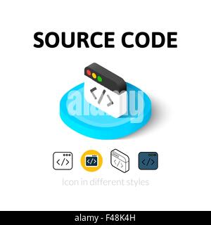 Source Code Symbol in verschiedenen Stil Stock Vektor