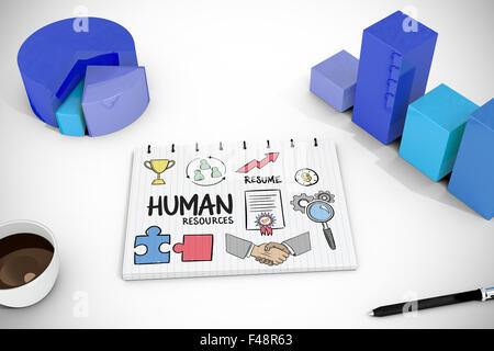 Zusammengesetztes Bild von Humanressourcen doodle Stockfoto