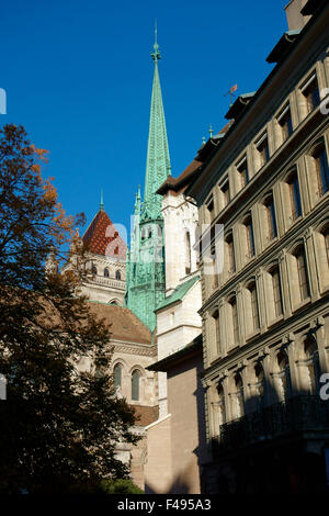 St.-Peter Kathedrale (Cathédrale de St-Pierre), Genf, Schweiz Stockfoto