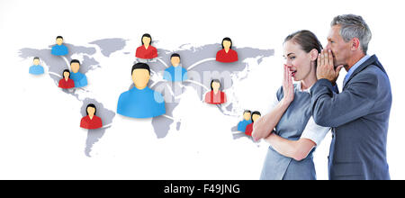 Zusammengesetztes Bild tratschen Business Teams Stockfoto