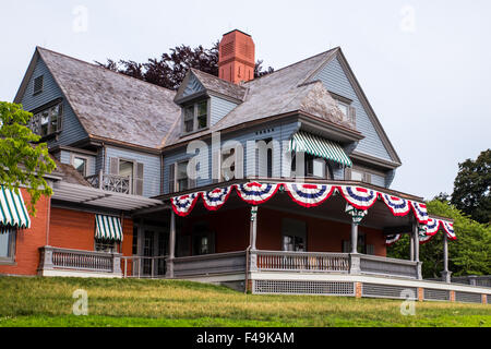 Blick auf Sagamore Hill, Heimat des US-Präsidenten Theodore Roosevelt Stockfoto