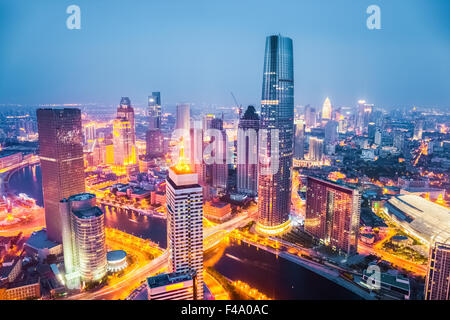 Tianjin in der Nacht Stockfoto