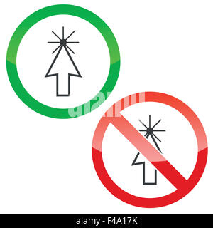 Pfeil Cursor Berechtigungssatz Zeichen Stockfoto