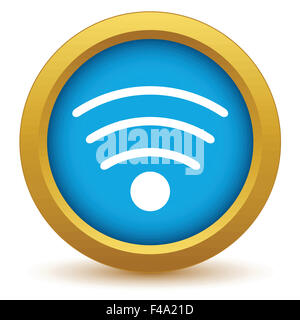 Gold wi-Fi-Symbol Stockfoto