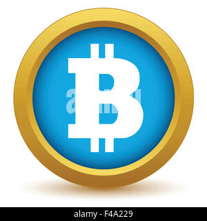 Gold Bitcoin-Symbol Stockfoto