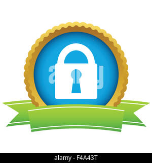 Goldschloss logo Stockfoto