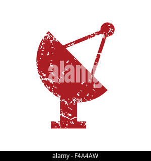 Sat-Antenne Logo rot grunge Stockfoto