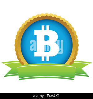 Gold Bitcoin-logo Stockfoto