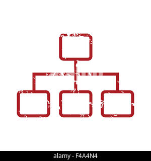 Roten Grunge-Struktur-logo Stockfoto