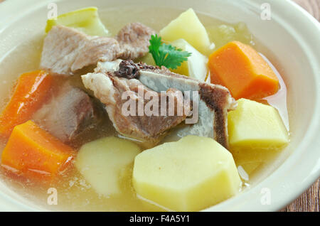 Isländische Suppe mit Fleisch Stockfoto