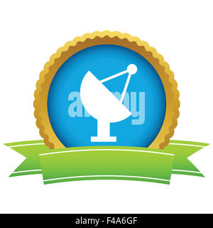 Gold Sat-Antenne-logo Stockfoto