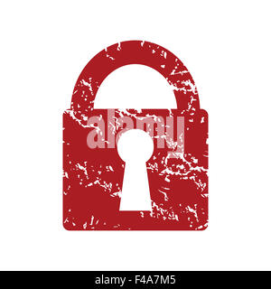 Roten Grunge-Sperre-logo Stockfoto