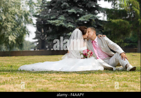 Frisch verheiratetes Paar Stockfoto