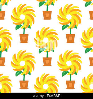 Blume mit gebogenen Blütenblättern Muster Stockfoto