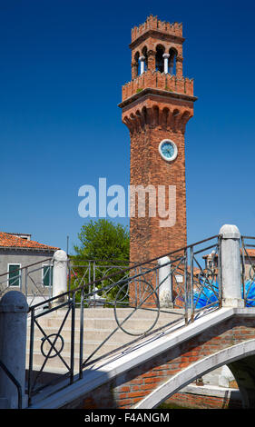 Uhrturm in Murano, Italien Stockfoto