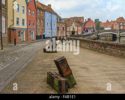 Kai Seite Norwich Norfolk UK Stockfoto