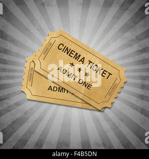 Graue Grunge Hintergrund mit Tickets Stockfoto