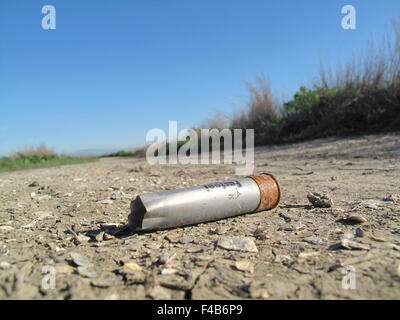 Shotgun Shell bei Alviso Marina County Park, San Jose, Kalifornien verbracht Stockfoto