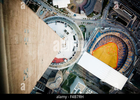 Vogelperspektive von der Blue Jays Baseball-Team in Rogers Centre vom CN Tower Toronto Kanada Stockfoto