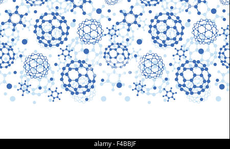 Blaue Moleküle Textur horizontal Musterdesign Hintergrund Stockfoto