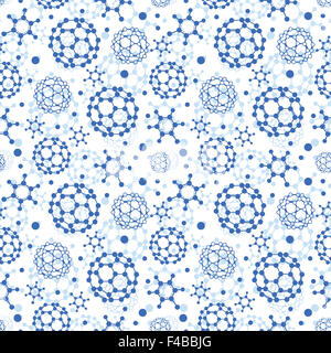 Blaue Moleküle Textur Musterdesign Hintergrund Stockfoto