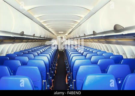 modernes Interieur des Flugzeugs Stockfoto