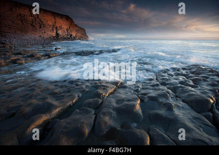 Nash Point Landzunge und Strand in der Monknash-Küste des Vale of Glamorgan in Südwales Stockfoto