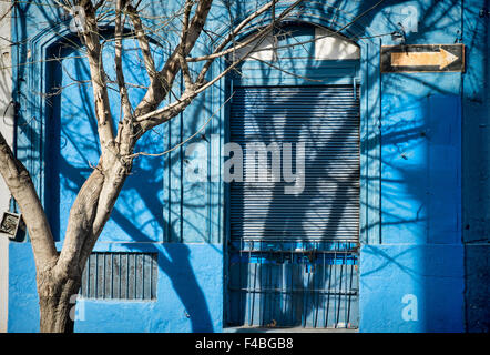 Altstadt von Montevideo Fassade in lebendige blau Stockfoto