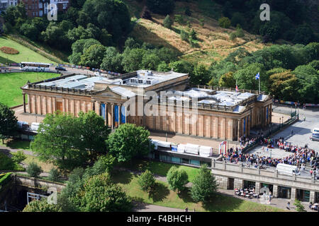 Scottish National Gallery vom Scott Monument aus gesehen, Edinburgh, Schottland. Stockfoto