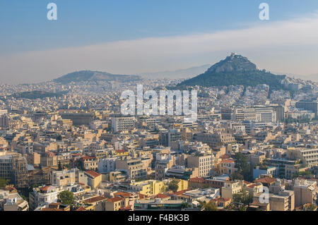 Panoramablick über Athen, Griechenland Stockfoto
